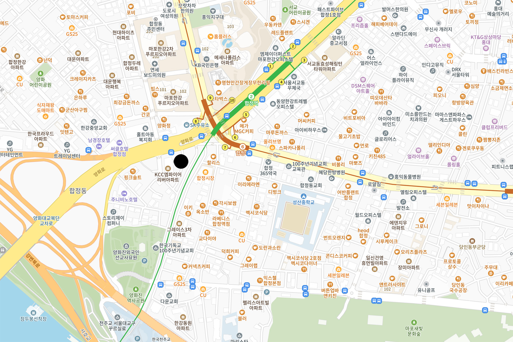 라비움 한강 위치도